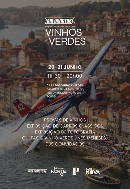 Air Invictus by Vinhos Verdes: a 20 e 21 de Junho nos jardins da Casa dos Vinhos Verdes